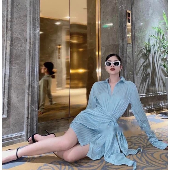 Váy sơ mi vạt 2 màu thumb