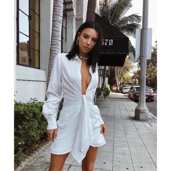 Váy lụa sơ mi thumb