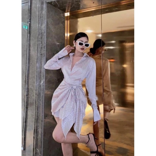 Váy sơ mi vạt 2 màu thumb