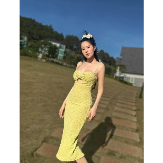 Váy xốp khoét nơ 4 màu thumb