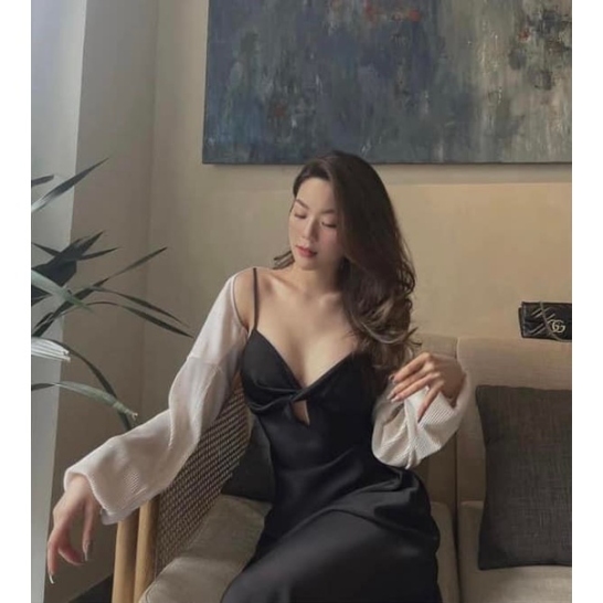 Váy lụa xoắn ngực thumb