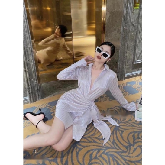 Váy sơ mi vạt 2 màu thumb