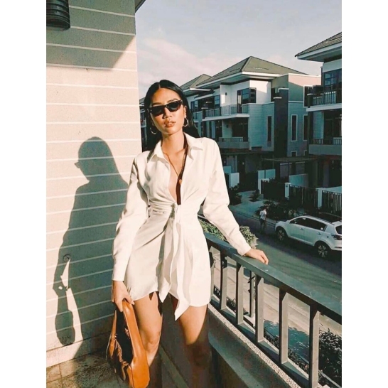 Váy lụa sơ mi thumb