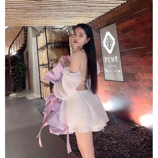 Váy tơ cước cột yếm thumb