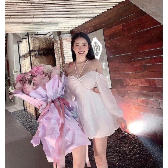 Váy tơ cước cột yếm thumb