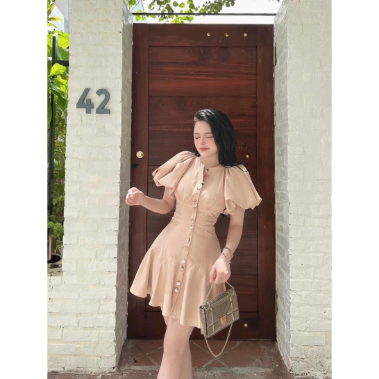 Váy cúc tay bồng thumb