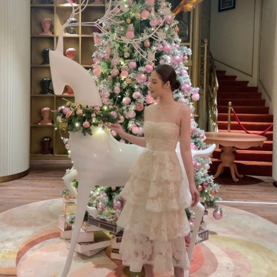 Maxi lưới nude tầng thumb