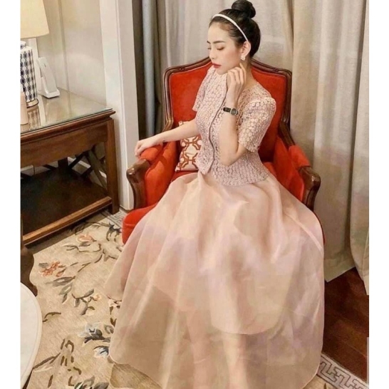 Set hồng ren cv voan thumb