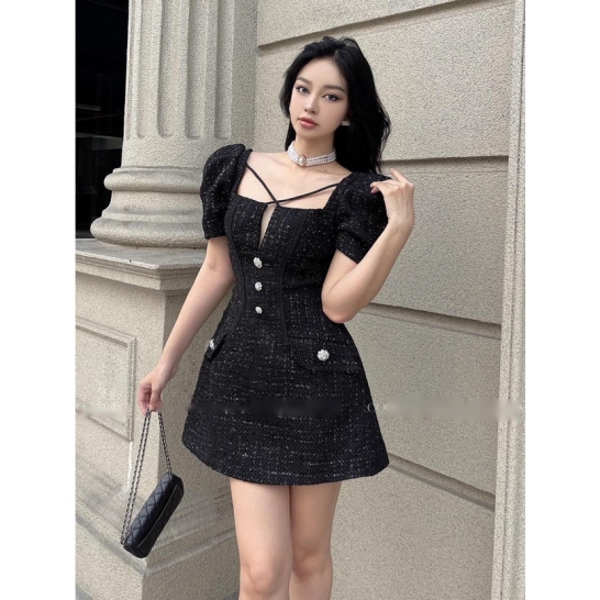 Váy dạ đá dây chéo thumb