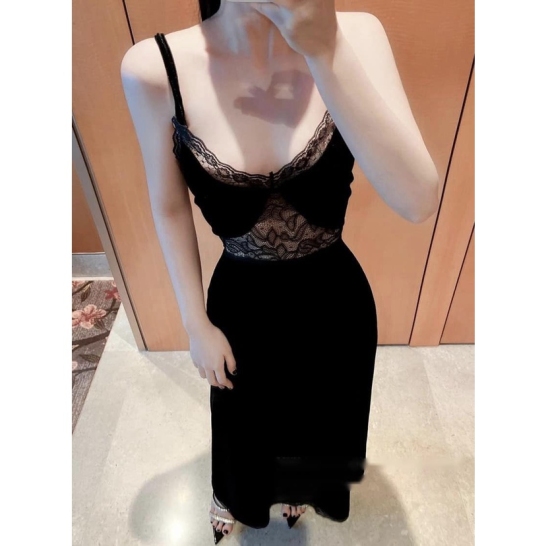 Váy nhung ren 2 dây thumb