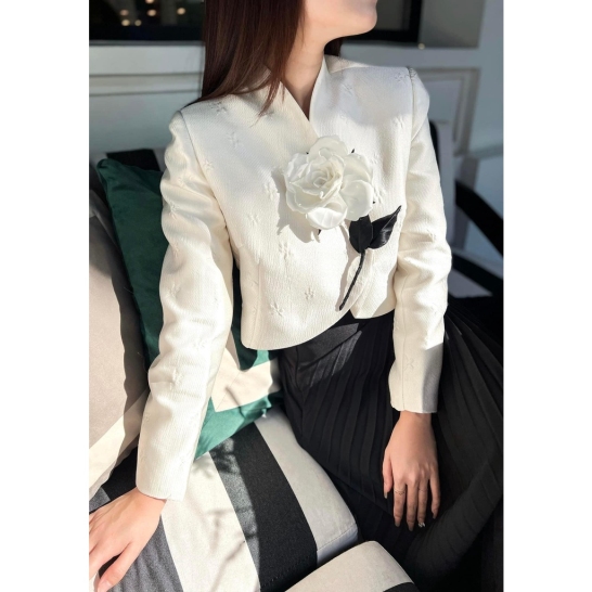 Set áo gấm hoa + CV li lệch TKCC thumb