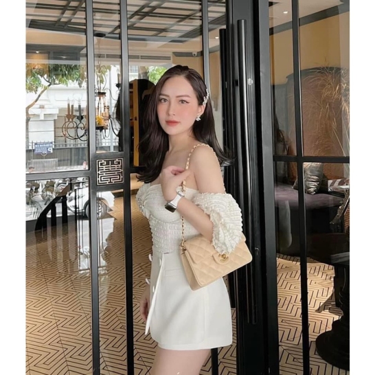 Set áo trễ vai + CV cúc thumb