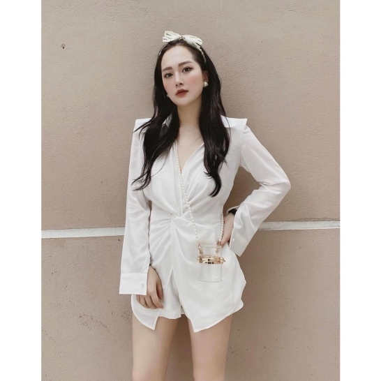 Set sơ mi xoắn eo 2 màu thumb