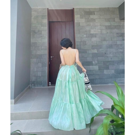 Maxi loang hở lưng 4 màu thumb