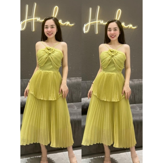 Maxi yếm tag hoa 2 màu thumb