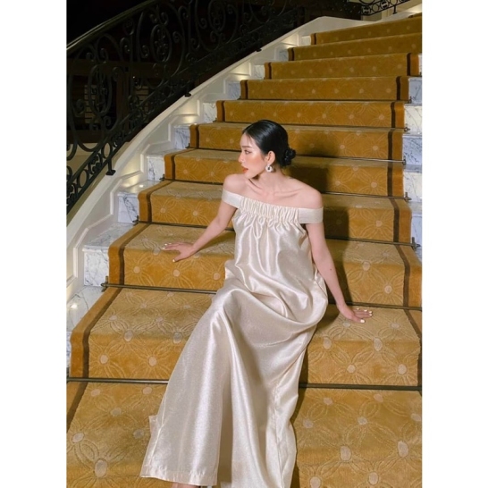 Váy tafta trễ vai 3 màu thumb