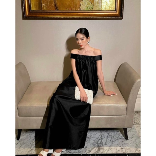 Váy tafta trễ vai 3 màu thumb