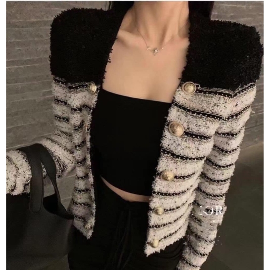 Áo khoác kẻ hai màu QCCC thumb