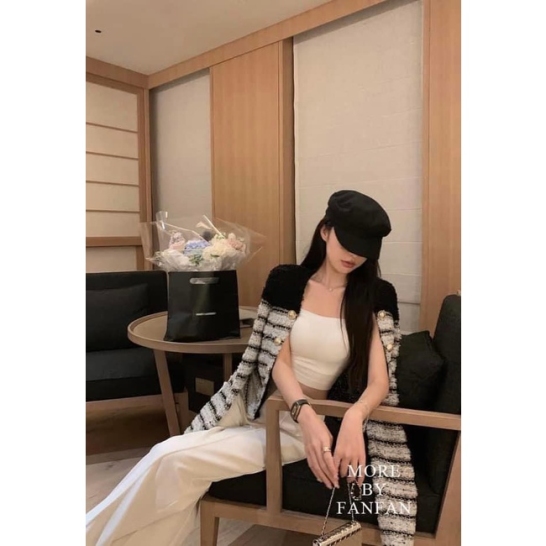 Áo khoác kẻ hai màu QCCC thumb