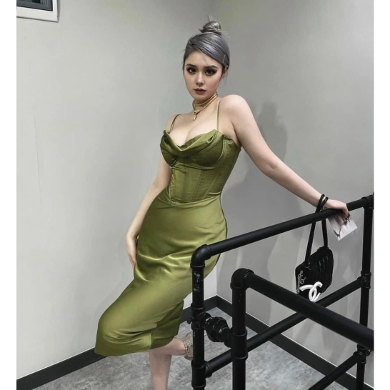 Váy lụa closet cổ đổ thumb