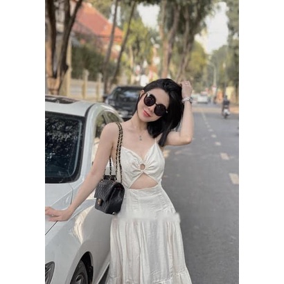 Váy đũi cutout ngực 2 màu