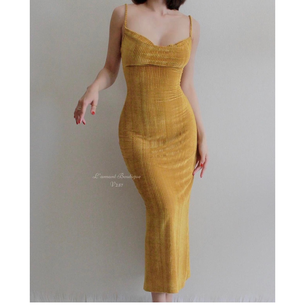 Váy nhung 2s 2 màu (màu vàng)