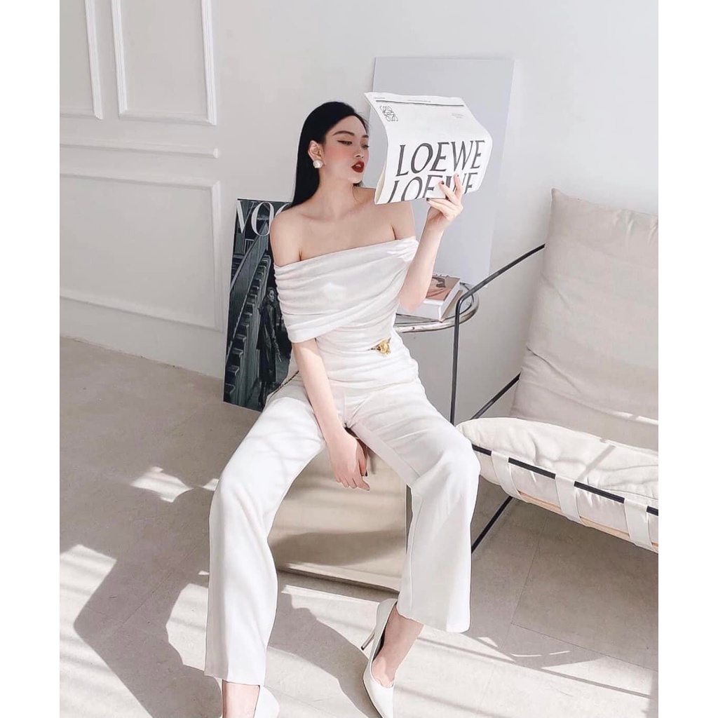 Set áo trễ vai + quần suông