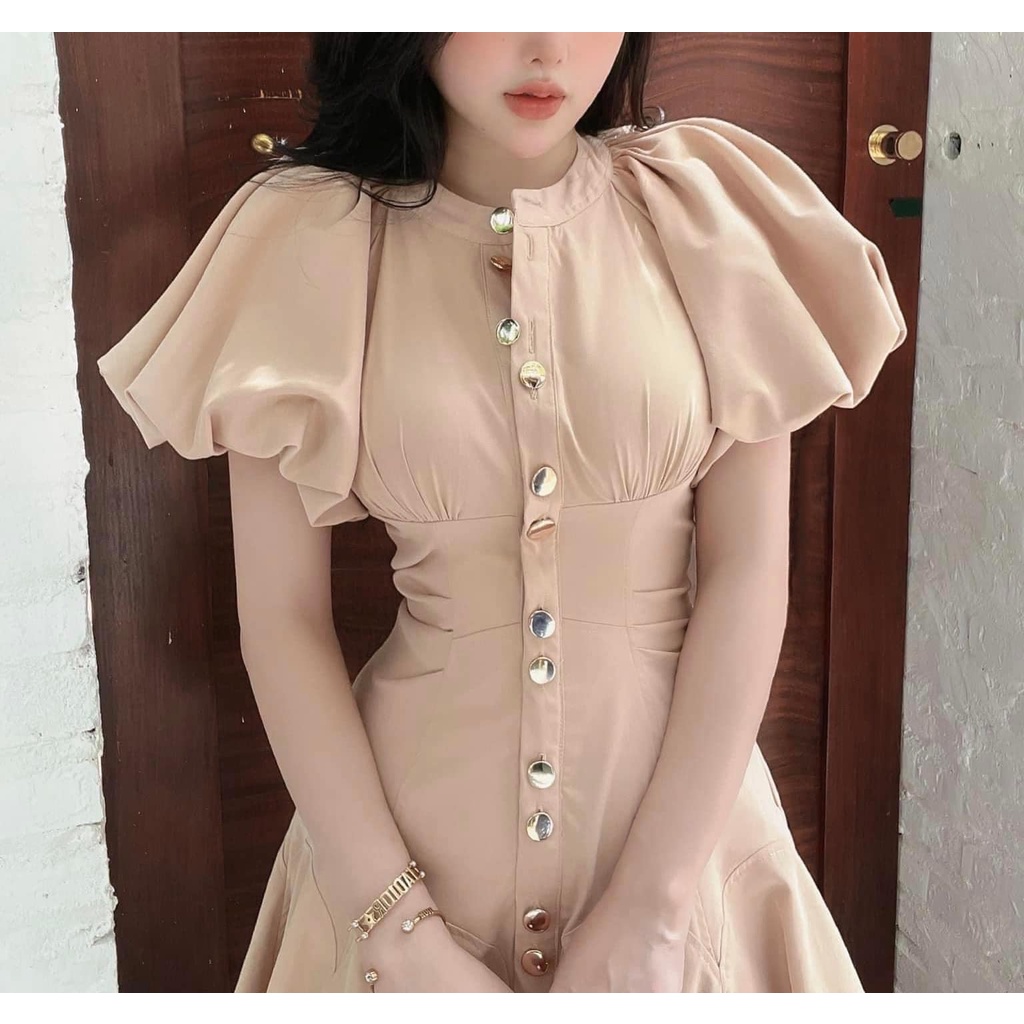 Váy cúc tay bồng