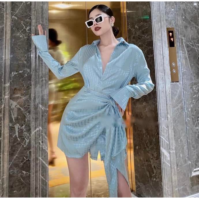 Váy sơ mi vạt 2 màu