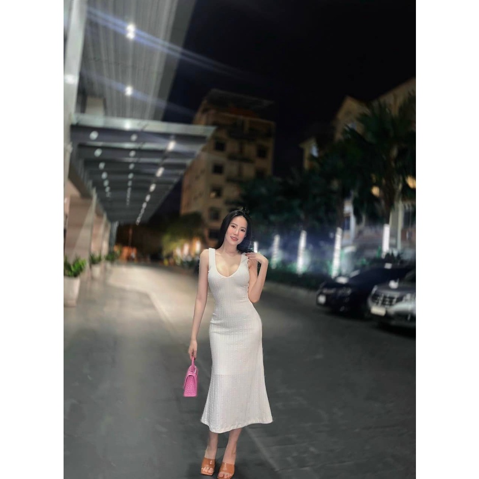 Váy thun gân 3 màu