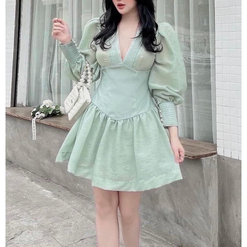 Váy đũi 3 màu tay bồng