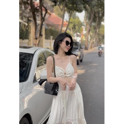 Váy đũi cutout ngực 2 màu