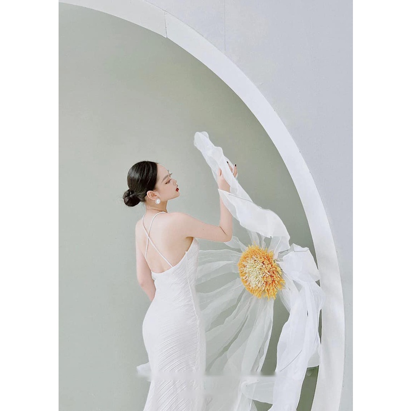 Váy lụa yếm hở lưng 3 màu