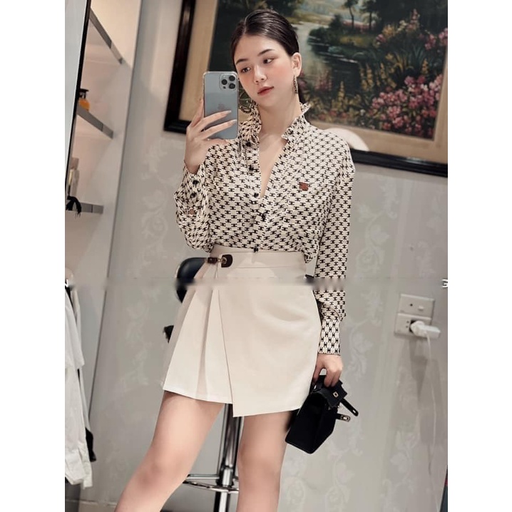 Chân váy khoá da 2 màu