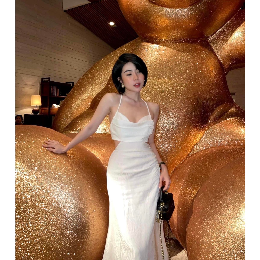 Maxi lụa hở lưng 4 màu