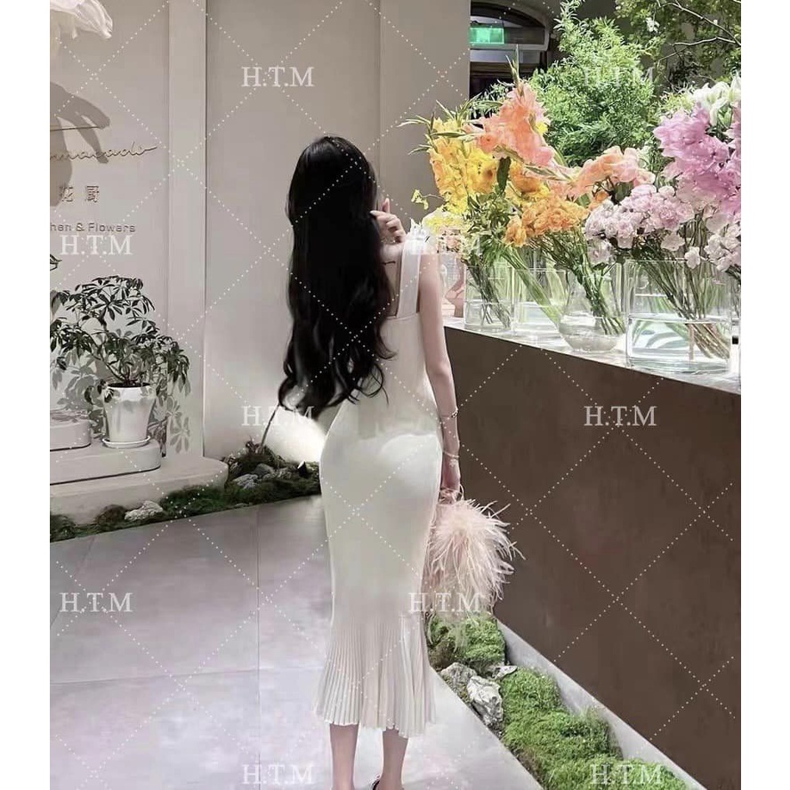 Váy len trắng - xanh