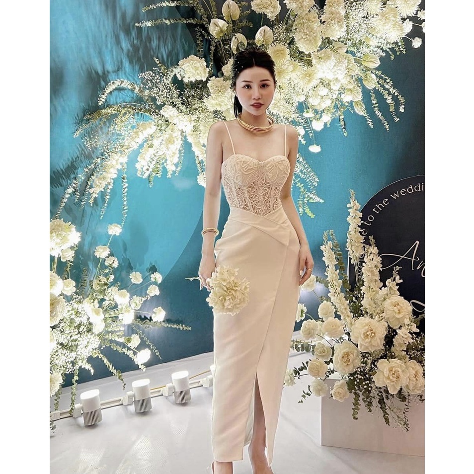 Set áo ren + cv lệch tafta 2 màu