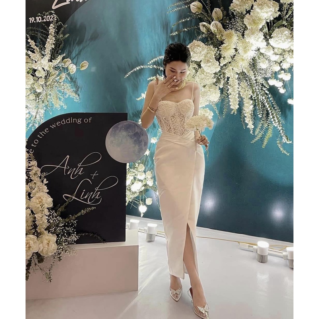 Set áo ren + cv lệch tafta 2 màu