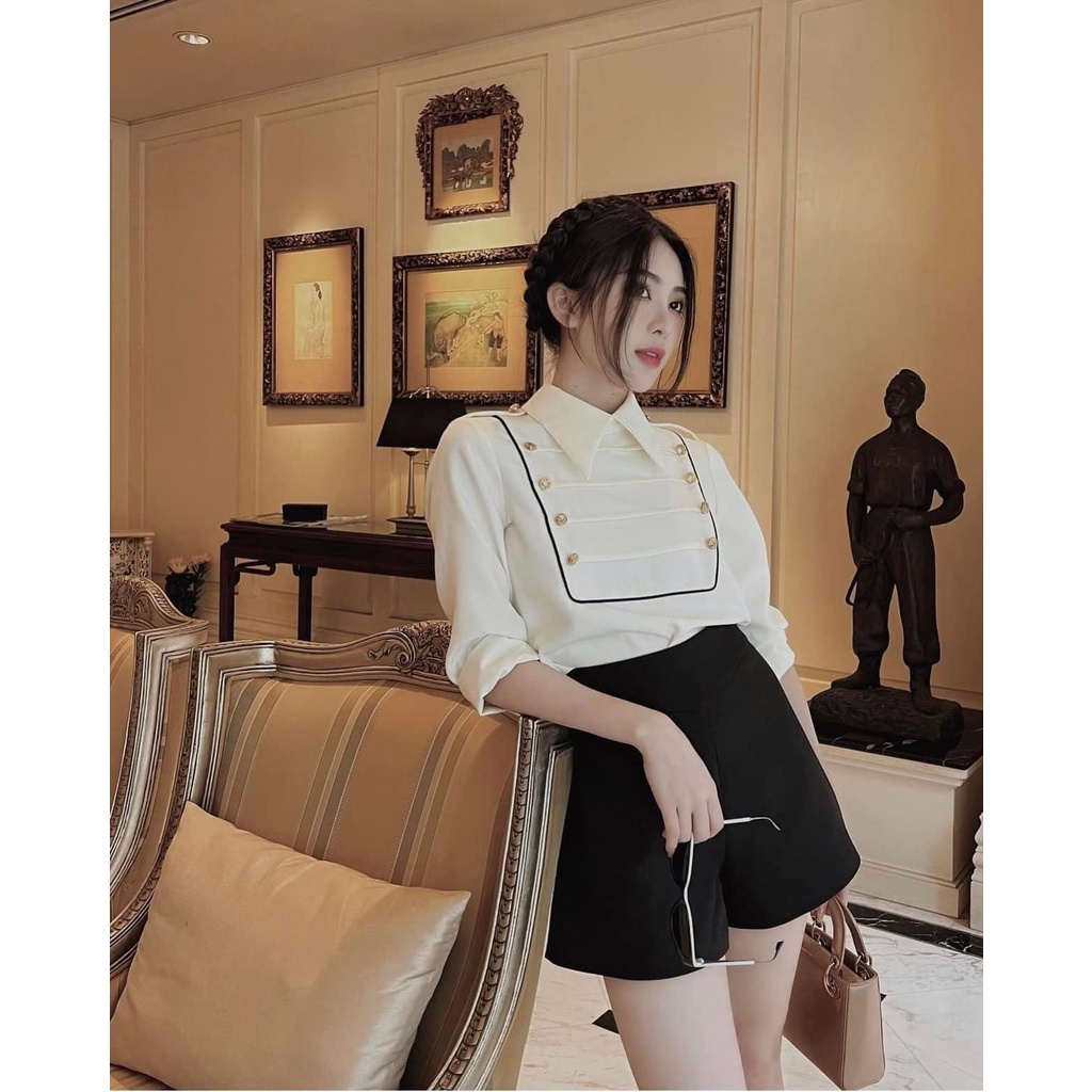 Set sơ mi khuy + chân váy