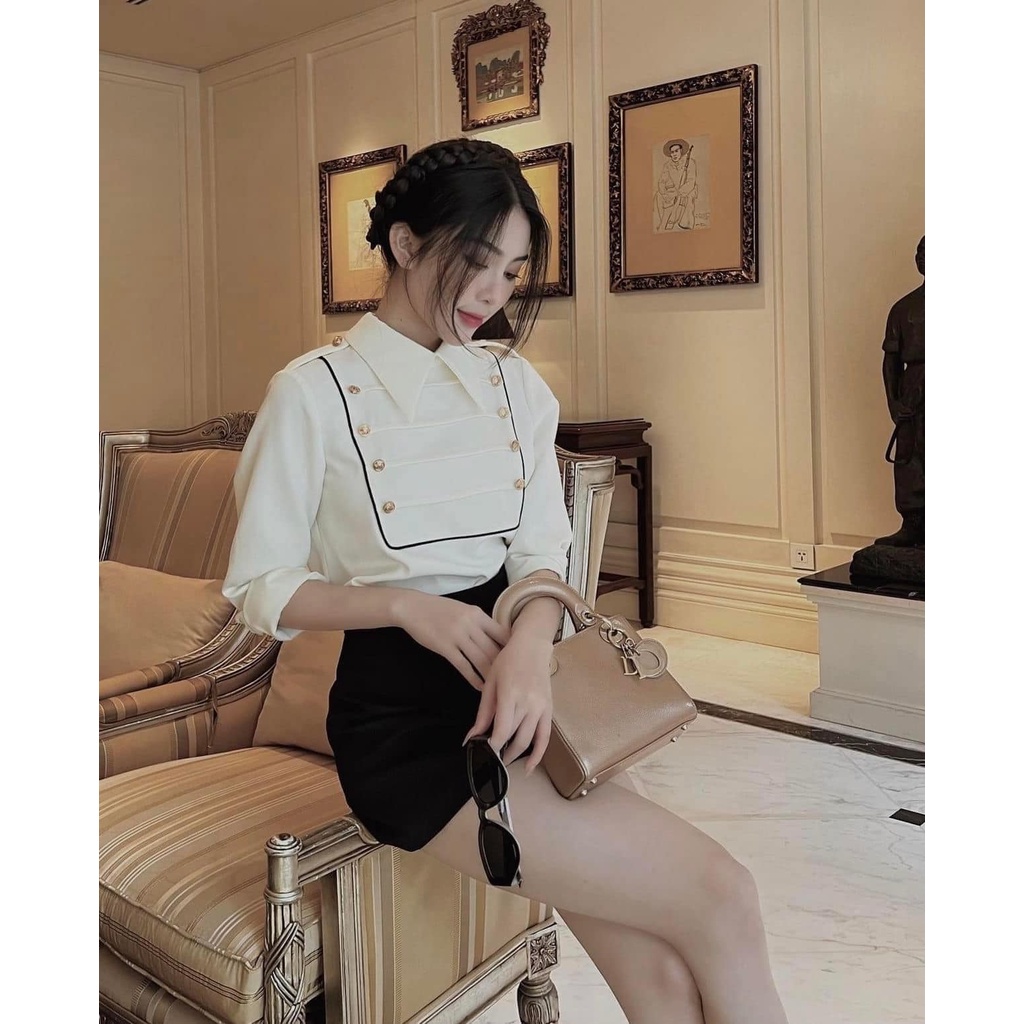 Set sơ mi khuy + chân váy