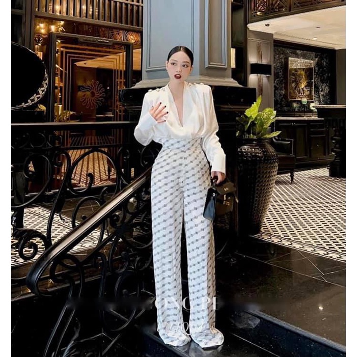 Set sơ mi + Quần suông lụa