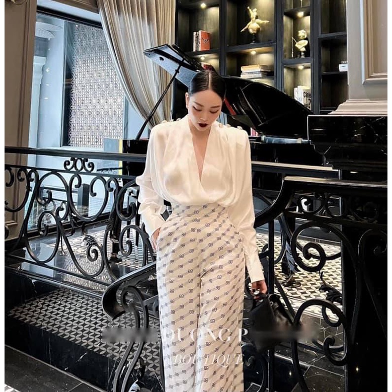 Set sơ mi + Quần suông lụa