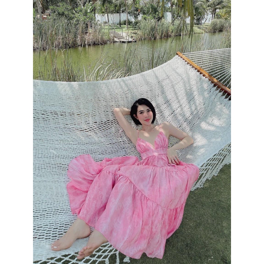 Maxi loang hở lưng 4 màu