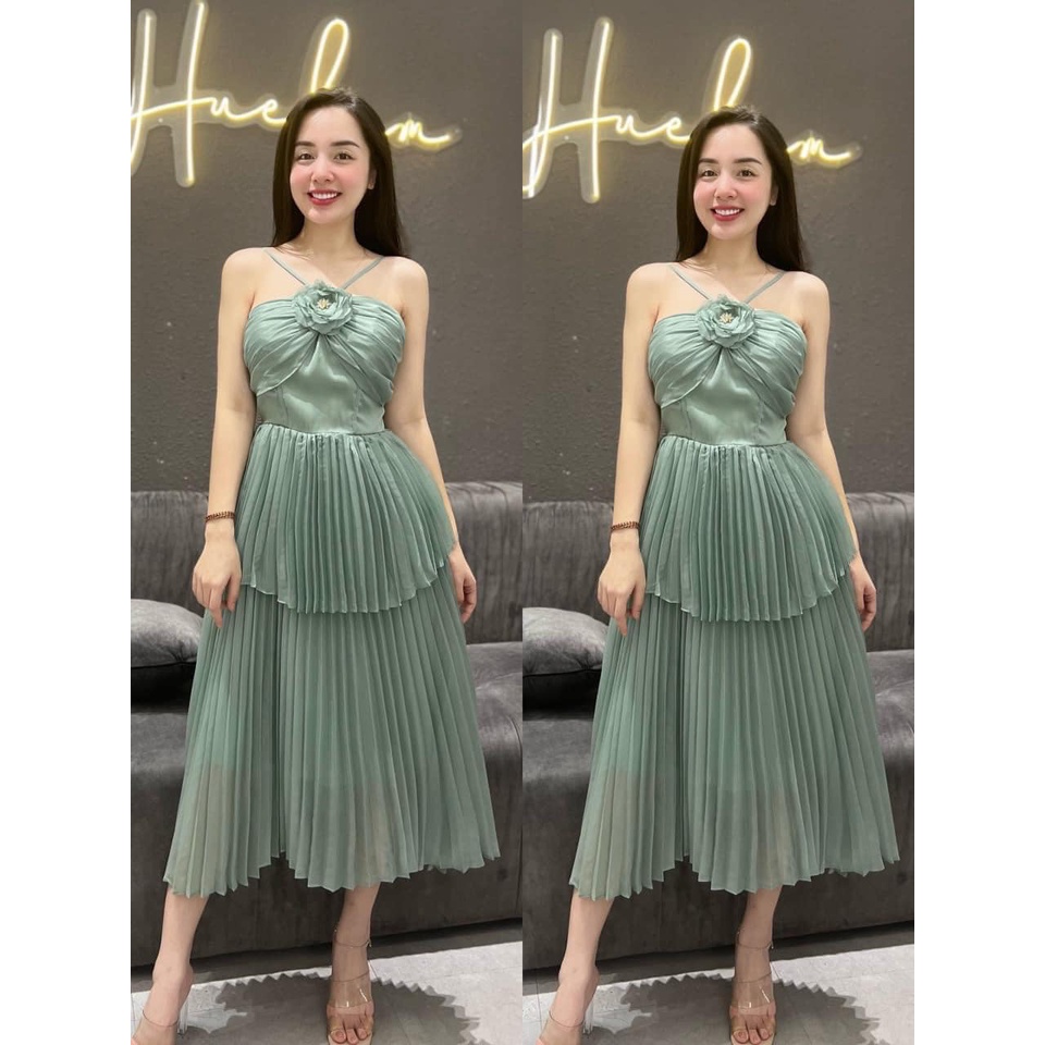 Maxi yếm tag hoa 2 màu