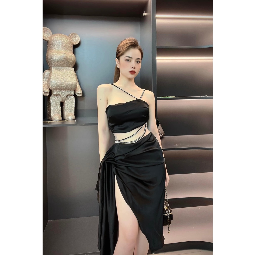 Váy lụa vạt lệch TKCC