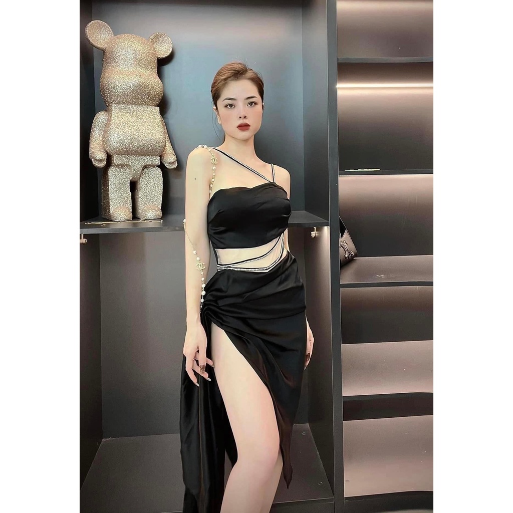 Váy lụa vạt lệch TKCC