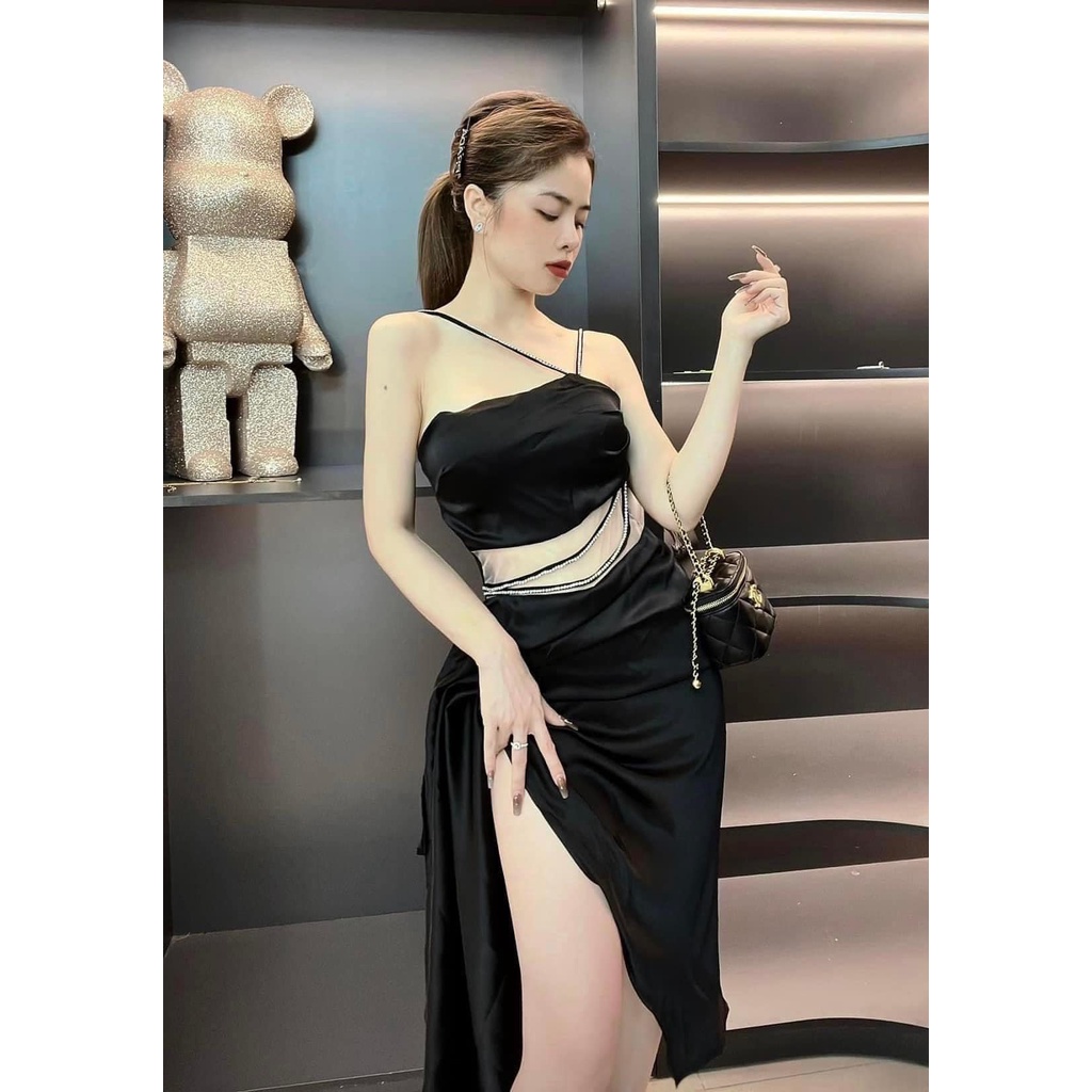 Váy lụa vạt lệch TKCC