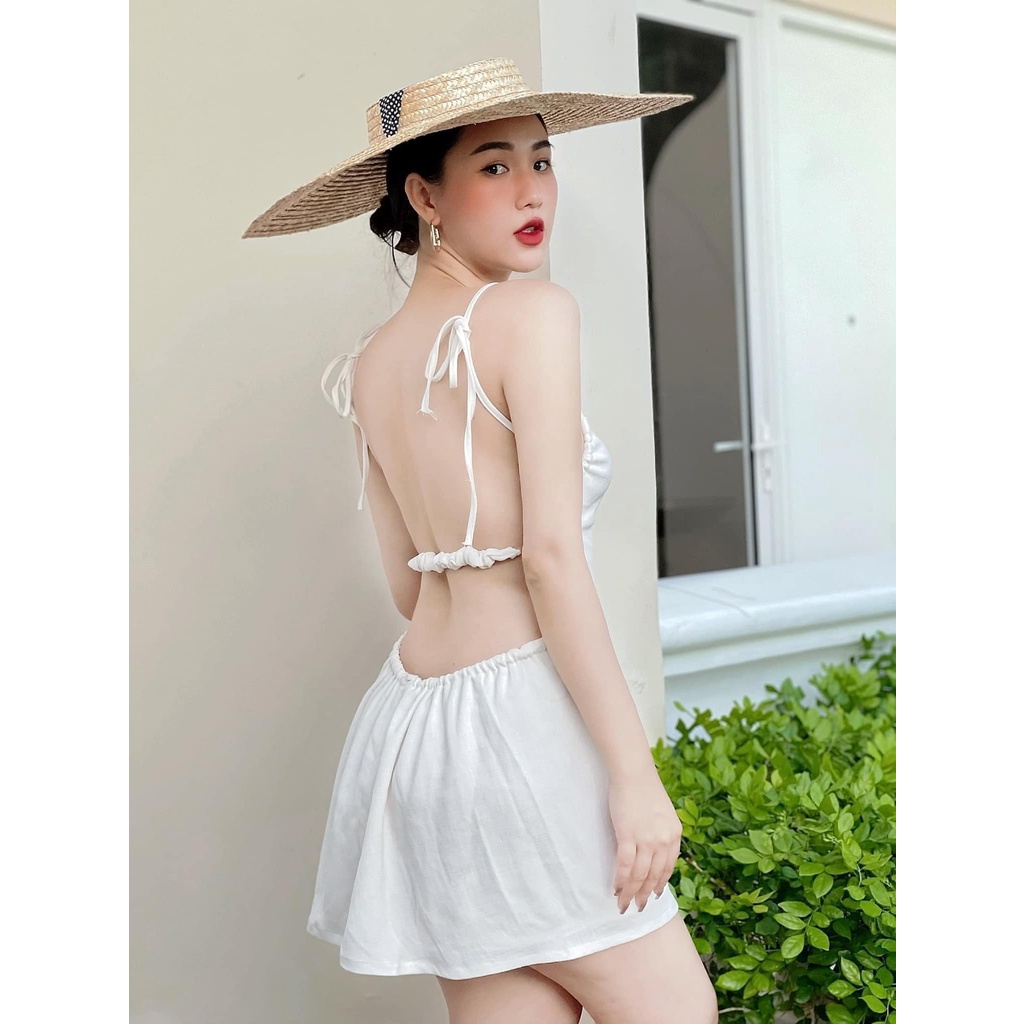 Váy 2s hở lưng 4 màu