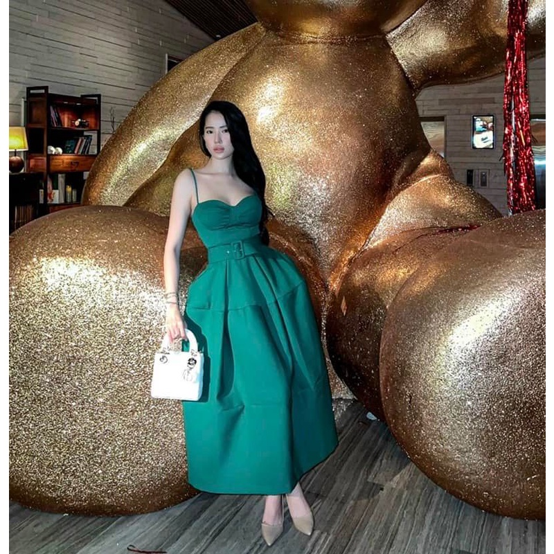 Váy 2s xốp kèm belt 2 màu