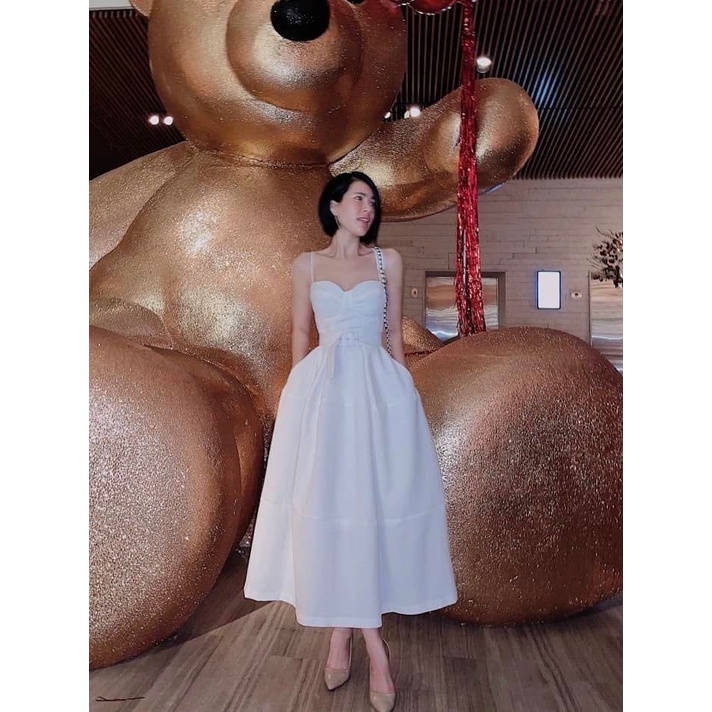 Váy 2s xốp kèm belt 2 màu